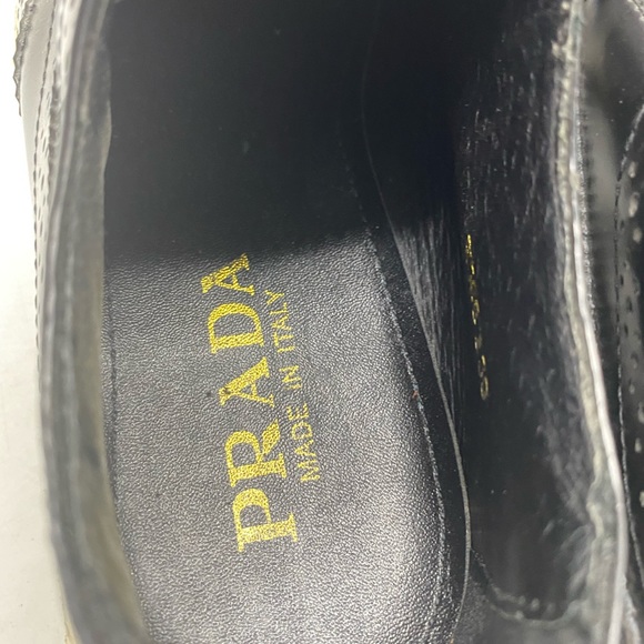 Prada espadrilles lace up platform black sz 39/8 - Picture 5 of 8